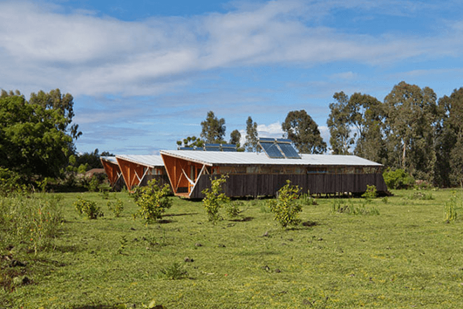 Moreava Cabins, AATA Arquitectos Asociados, Easter Island, cross-ventilation, solar panels, solar collectors, timber, sustainable accomodation, Prefab Housing, Eco Tourism, energy efficiency