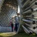 Luke Jerram, Aeolus Acoustic Wind Pavilion, Canary Warf, tubular sculpture, Greek mythology, Aeolian harp, Qanat desert, iran, sound sculpture, wind sculpture, natural melody, art, Interactive Objects, Wind Power, Zero energy