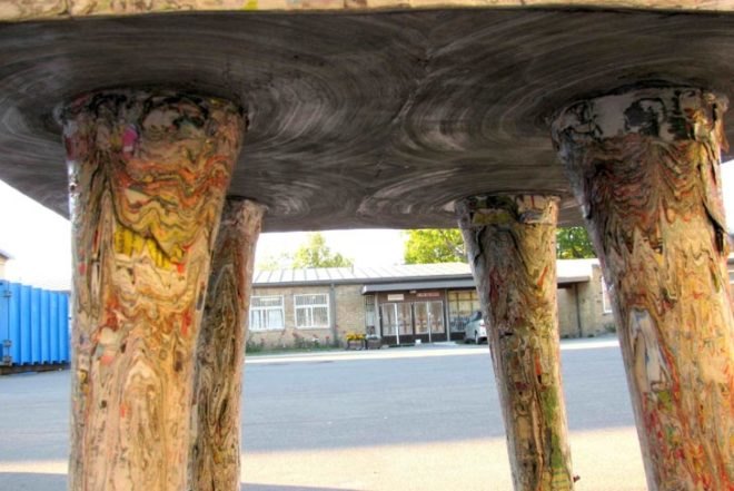 green furniture, recycling / compost, Andrej Malinin, Inner Design, newspaper wood, recycled paper, recycled paper table, contest winner, Eco-creative contest,