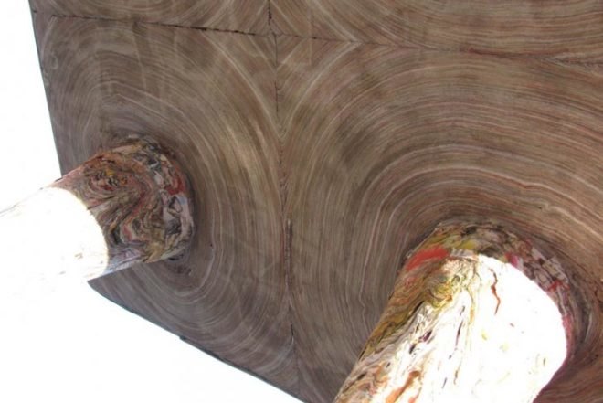green furniture, recycling / compost, Andrej Malinin, Inner Design, newspaper wood, recycled paper, recycled paper table, contest winner, Eco-creative contest,