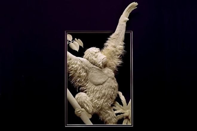 art, compostable / recycling, biodegradable materials, Calvin Nicholls, hummingbird, archival paper, fox, woodland, Canada, Ontario, paper art, paper knife, delicate art, paper sculptures, Recycling / Compost, animals