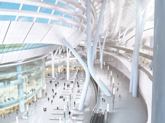 Express Rail Link West Kowloon Terminus, Aedas, Aecom, china high speed rail, green roof, train station, hong kong, high speed rail