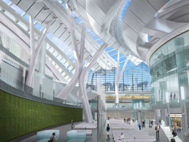 Express Rail Link West Kowloon Terminus, Aedas, Aecom, china high speed rail, green roof, train station, hong kong, high speed rail