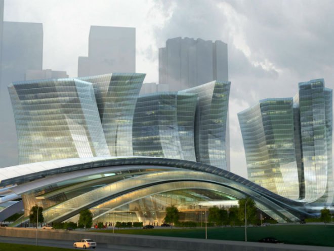 Express Rail Link West Kowloon Terminus, Aedas, Aecom, china high speed rail, green roof, train station, hong kong, high speed rail