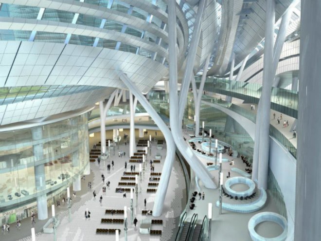 Express Rail Link West Kowloon Terminus, Aedas, Aecom, china high speed rail, green roof, train station, hong kong, high speed rail
