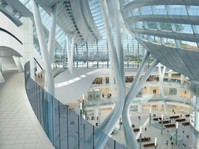 Express Rail Link West Kowloon Terminus, Aedas, Aecom, china high speed rail, green roof, train station, hong kong, high speed rail