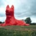 Recycled Materials, Recycling / Compost, animals, art, Florentijn Hofman, big sculpture, max, watchdog, red big dog, the netherlands, Leens, local scrap materials, recycled pallets, dutch art