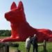 Recycled Materials, Recycling / Compost, animals, art, Florentijn Hofman, big sculpture, max, watchdog, red big dog, the netherlands, Leens, local scrap materials, recycled pallets, dutch art
