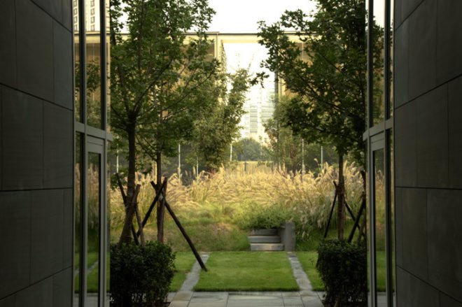 Public Garden, Granite Tile, SAREA Alain Safarti Architecture, French Embassy, Silk Screen Building, Beijing Architecture, Noelle Hoeppe