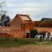 Haworth Tompkins, dovecoat, Dovecote Studio, prefab shelter, suffolk, Aldeburgh Music School, victorian ruins, red bricks, Prefab Housing, Green Lighting, Sustainable Building