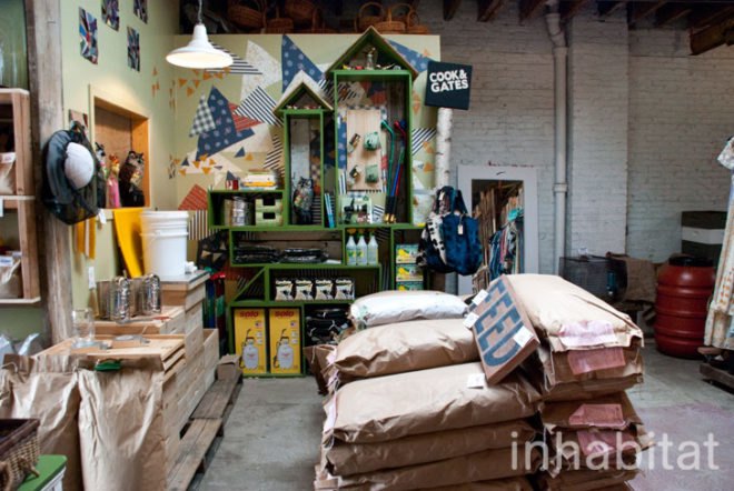 Hayseed's Big City Farm Supply; farm supply; urban farming; rooftop gardens; urban gardening; green design; eco design; repurposed materials; repurposed crates; wood crates; old crates; composting; backyard gardening; Inhabitat; New York; New York City; Inhabitat NY; Greenpoint; Brooklyn; outdoor gardening; Amanda Coen