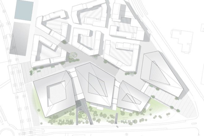 Floor Plan, Architectural Layout, Green Space, Mixed Use Campus, Nordea Bank, Henning Larsen Architects