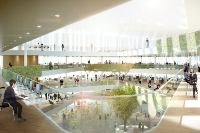 Henning Larsen Architects, Nordea Bank, Copenhagen Office, Open Plan Office, Green Wall