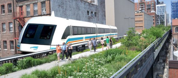High Line Park People Mover, High Line Tram, high line, high line train, april fools, april fools post, green transportation