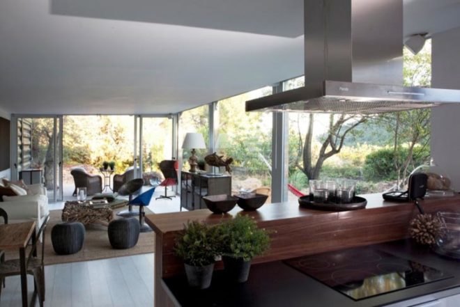 L-shaped home, recycled shipping containers, James & Mau, containers house, spain, geothermal energy, recycled newspaper insulation, Prefab Housing, Recycled Materials