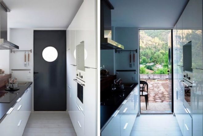 L-shaped home, recycled shipping containers, James & Mau, containers house, spain, geothermal energy, recycled newspaper insulation, Prefab Housing, Recycled Materials