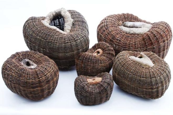 Joe Hogan, basket, irish baskets, basket making, willow, local biodegradable materials, Loch na Fooey, Ireland, bark, willow, catkin, lichen, Green Home decor, art, recycling / Compost