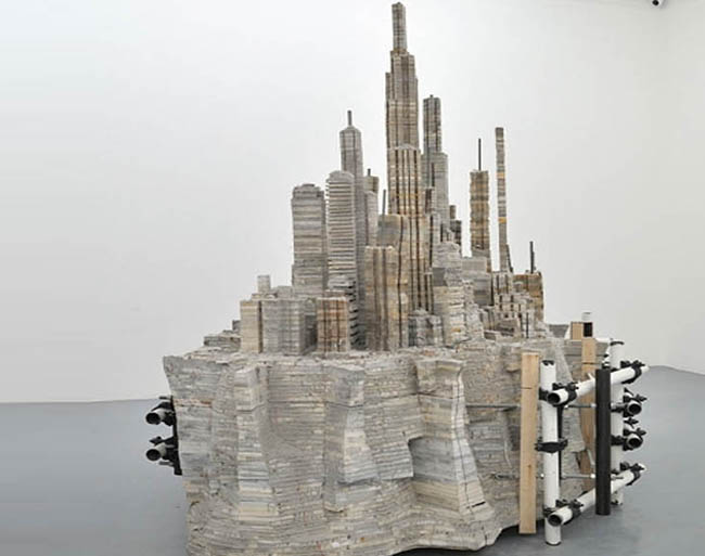 green design, eco design, sustainable design, Liu Wei, recycled books, book sculptures, Chinese Artists, Almine Rech Gallery