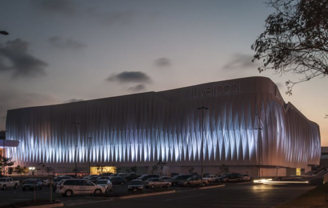 green design, eco design, sustainable design, Inaki Echeverria, Liverpool Department Store, Liverpool Villahermosa, concrete louvers, Mexico City, shopping center