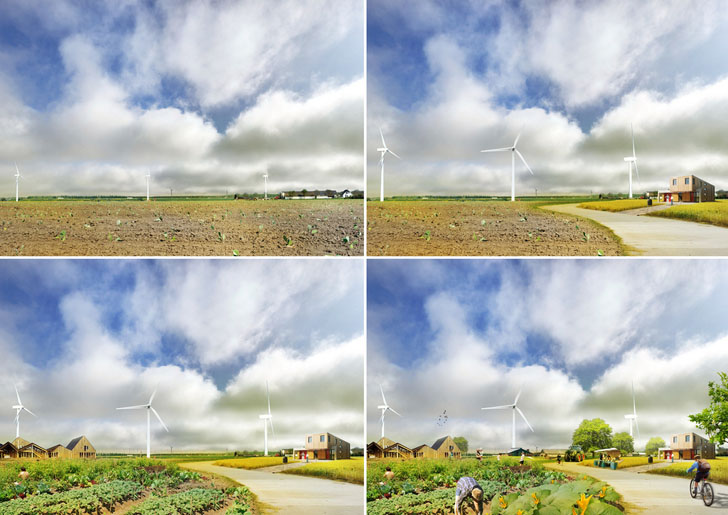 green design, eco design, sustainable design, Almere, Netherlands, Holland, MVRDV, Almere Oosterworld, urban planning, Estate for Initiatives, urban farming