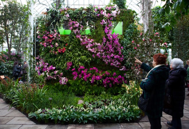 green design, eco design, sustainable design, botanical, New York Botanical Garden, Orchid Show, Enid A. Haupt Conservatory, Patrick Blanc, Vertical garden, Living Wall