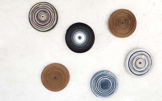 green design, eco design, sustainable design, Pepe Heykoop, Milan Furniture Fair, recycled leather, remnant leather, Leather Loops Stool