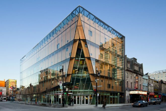 Quartier des Spectacles, AEDIFICA, Montreal, LE 2-22, eco office, high performance envelope, double walled facade