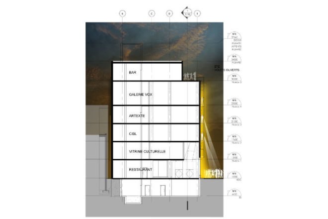 Quartier des Spectacles, AEDIFICA, Montreal, LE 2-22, eco office, high performance envelope, double walled facade