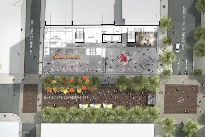 Quartier des Spectacles, AEDIFICA, Montreal, LE 2-22, eco office, high performance envelope, double walled facade