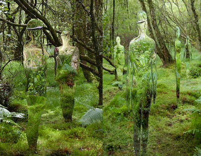 green design, eco design, sustainable design, environmental art, Rob Mullholland, Scotland, Forestry Commission, Vestige, Mirror sculpture, Aberfoyle, Trossachs