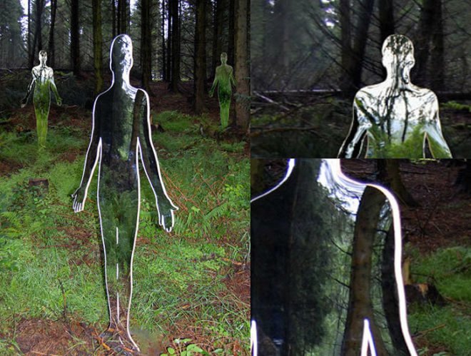 green design, eco design, sustainable design, environmental art, Rob Mullholland, Scotland, Forestry Commission, Vestige, Mirror sculpture, Aberfoyle, Trossachs