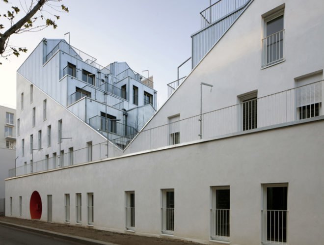 Stéphane Maupin, corrugated steel, Paris housing, urban social housing, French green building,