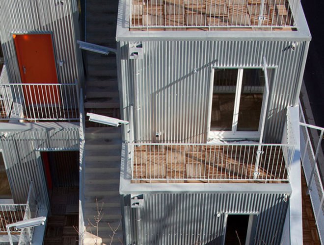 Stéphane Maupin, corrugated steel, Paris housing, urban social housing, French green building,