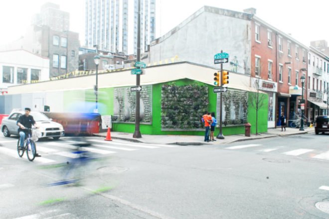 Shake Shack, Shift Design, living wall, vertical garden, temporary installation, philadelphia,