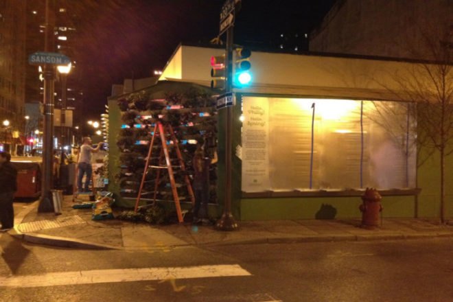 Shake Shack, Shift Design, living wall, vertical garden, temporary installation, philadelphia,