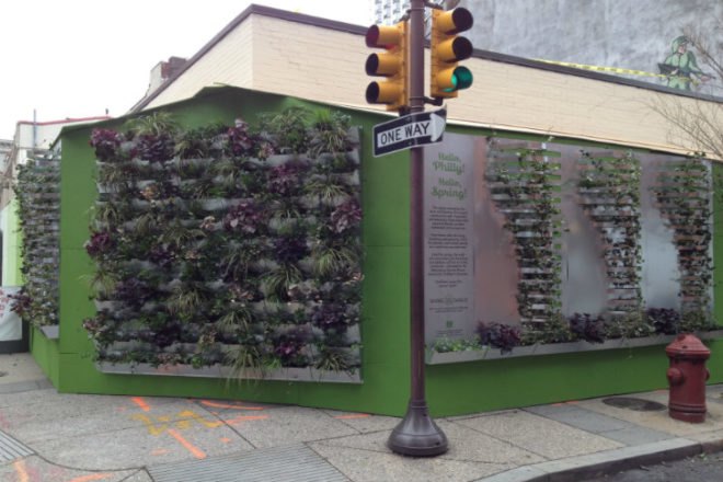 Shake Shack, Shift Design, living wall, vertical garden, temporary installation, philadelphia,