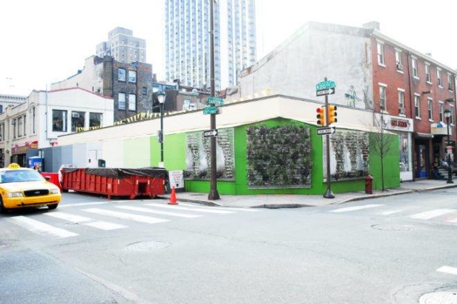 Shake Shack, Shift Design, living wall, vertical garden, temporary installation, philadelphia,