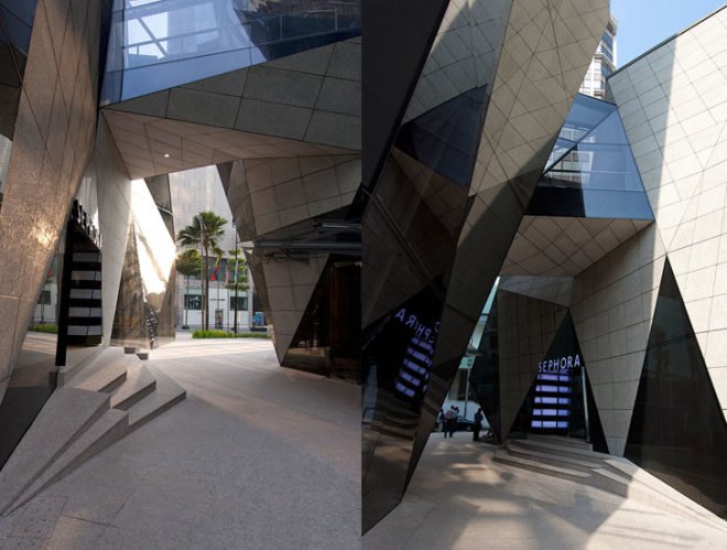 green design, eco design, sustainable design, double skinned facade, renovation, Kuala Lumpur Starhill Gallery, Spark Architects, Chanel, Louis Vuitton, Sehpora, prismatic addition, LED lights