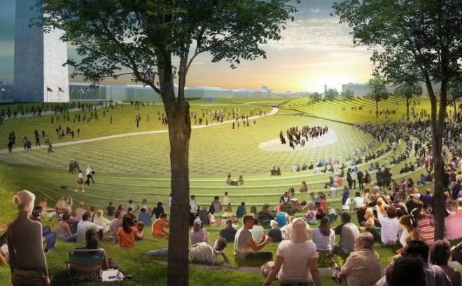 Sylvan Theatre Proposal, Diller Scofidio + Renfro, DS+R, washington mall, design competition, landscape interventions, green roof, wetlands
