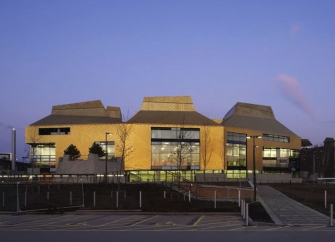 copper, Hive, Feilden Clegg Bradley Studios, UK, Worcester, natural ventilation, daylighting, BREAAM, green design, sustainable design, eco-design, climate change, UK-CIP, Worcester library, indigenous plant species, carbon emissions