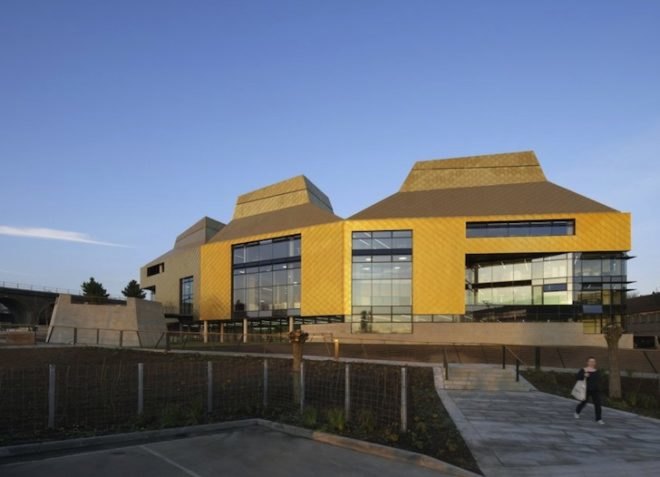 copper, Hive, Feilden Clegg Bradley Studios, UK, Worcester, natural ventilation, daylighting, BREAAM, green design, sustainable design, eco-design, climate change, UK-CIP, Worcester library, indigenous plant species, carbon emissions