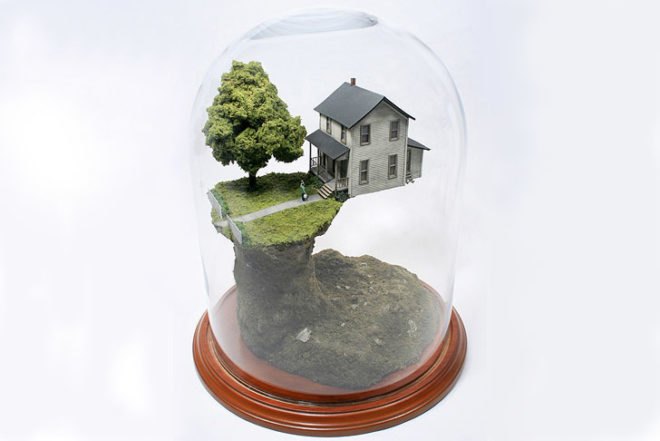 NYC art, Thomas Doyles, catastrophic memories, miniature art, miniature worlds, art