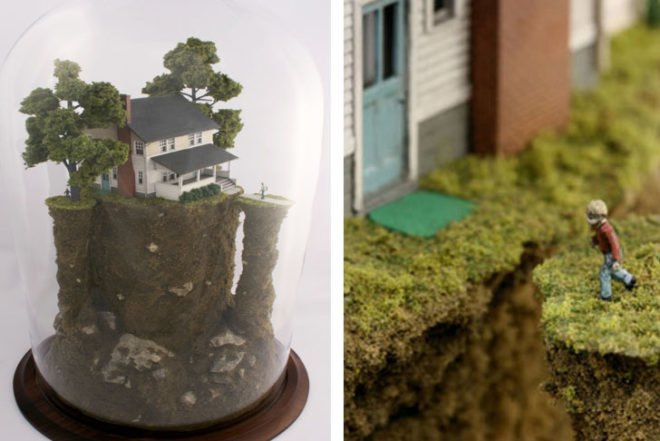 NYC art, Thomas Doyles, catastrophic memories, miniature art, miniature worlds, art