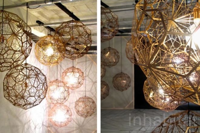 Tom Dixon, Milan Furniture Fair, LED light, MOST exhibition, British design, aluminum lamp, copper anodized aluminum, Etch Light Web, Green Design Events, Milan Furniture Fair, Green Lighting