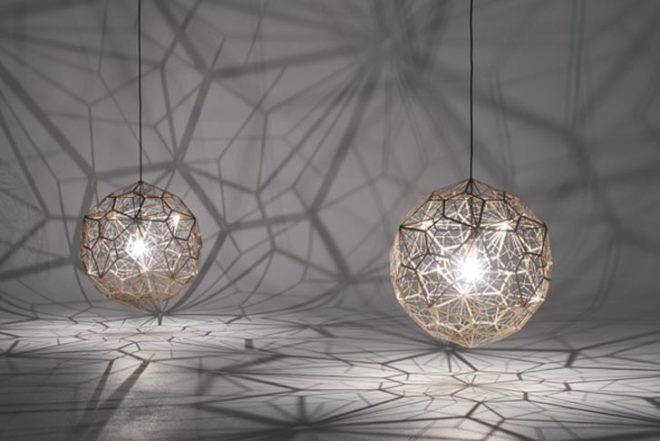 Tom Dixon, Milan Furniture Fair, LED light, MOST exhibition, British design, aluminum lamp, copper anodized aluminum, Etch Light Web, Green Design Events, Milan Furniture Fair, Green Lighting