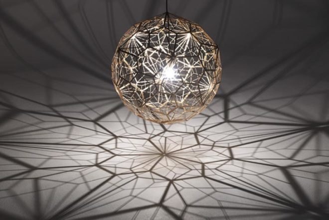 Tom Dixon, Milan Furniture Fair, LED light, MOST exhibition, British design, aluminum lamp, copper anodized aluminum, Etch Light Web, Green Design Events, Milan Furniture Fair, Green Lighting
