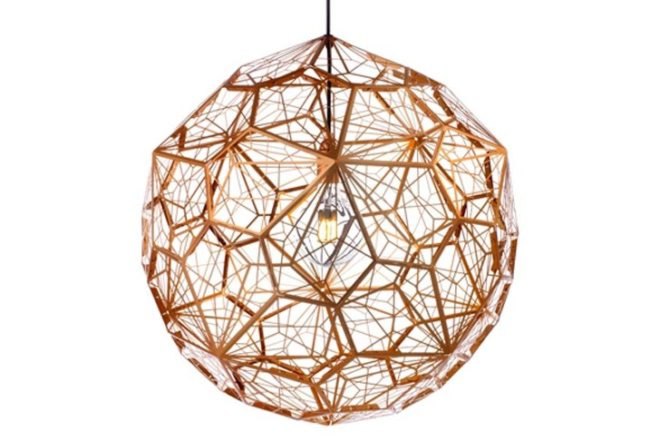 Tom Dixon, Milan Furniture Fair, LED light, MOST exhibition, British design, aluminum lamp, copper anodized aluminum, Etch Light Web, Green Design Events, Milan Furniture Fair, Green Lighting
