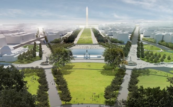 union square Proposal, Diller Scofidio + Renfro, DS+R, washington mall, design competition, landscape interventions, green roof, wetlands