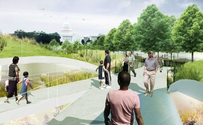 union square Proposal, Diller Scofidio + Renfro, DS+R, washington mall, design competition, landscape interventions, green roof, wetlands