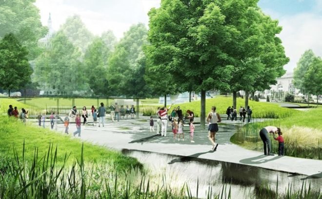 union square Proposal, Diller Scofidio + Renfro, DS+R, washington mall, design competition, landscape interventions, green roof, wetlands